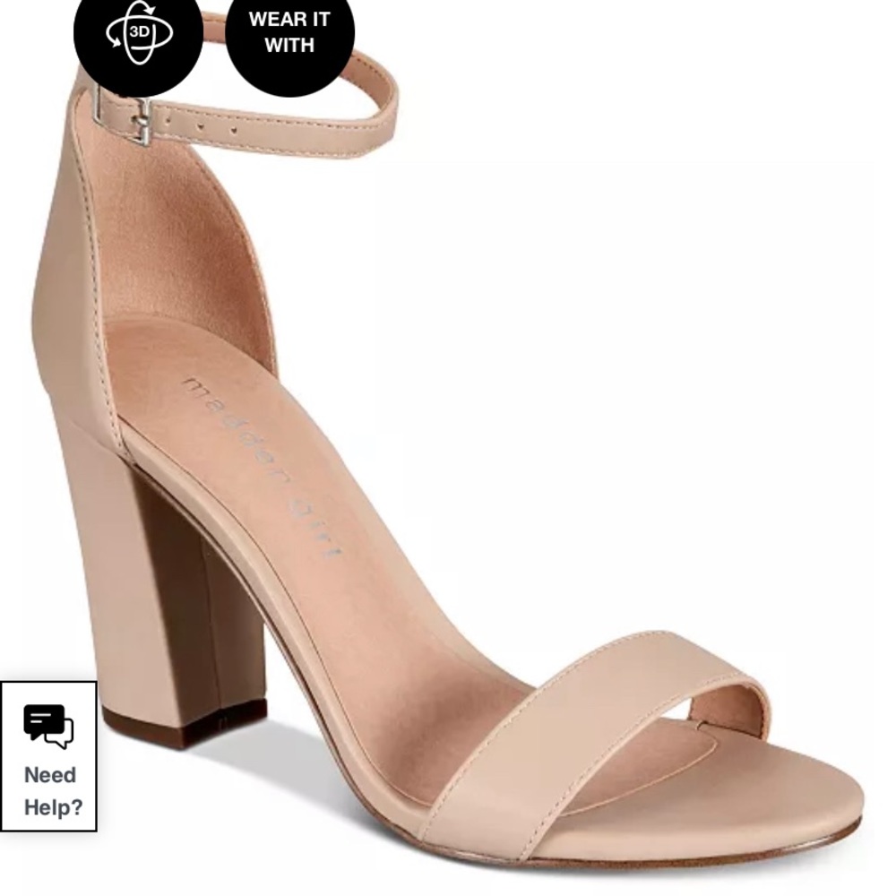 Madden girl, Bella heel, blush, sz 6&1/2